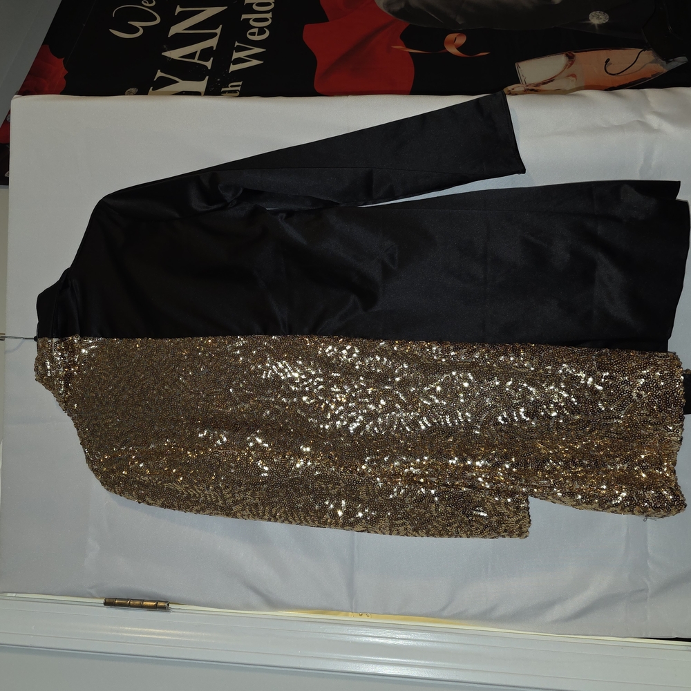 Asymmetrical Black and Gold Dress